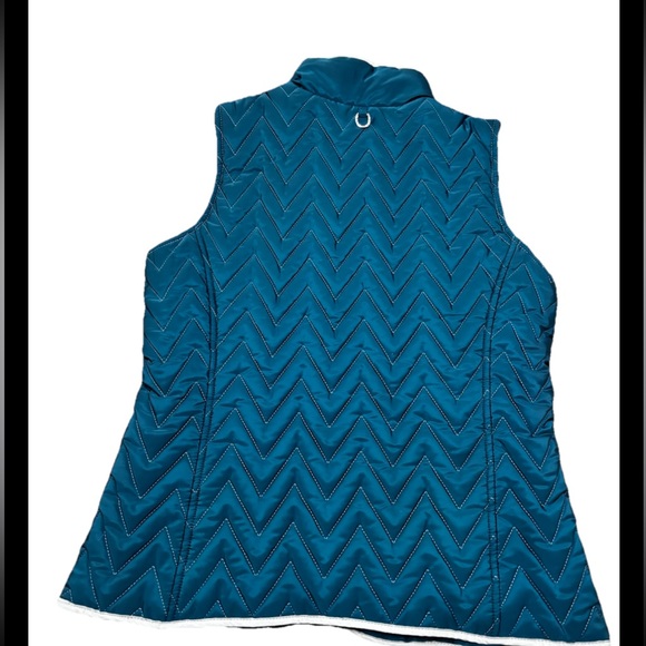 Ariat Ashley Insulated Chevron Quilted Vest Teal Womens Large - Picture 2 of 6